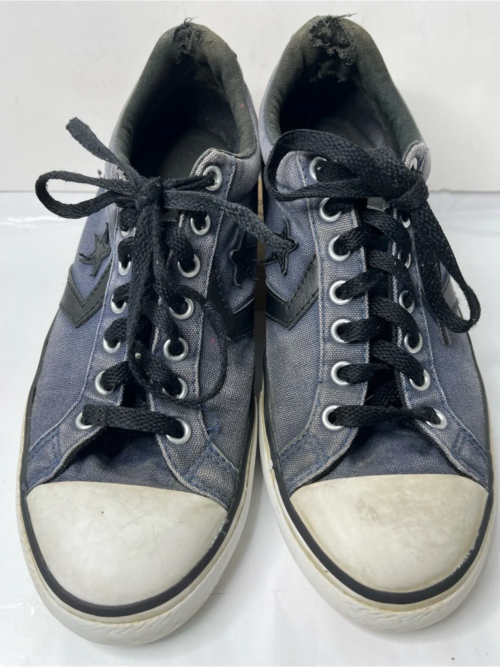 Vintage Converse One Star Low Top Blue Canvas Shoes Distressed Fade Men Size 6 - Picture 3 of 13